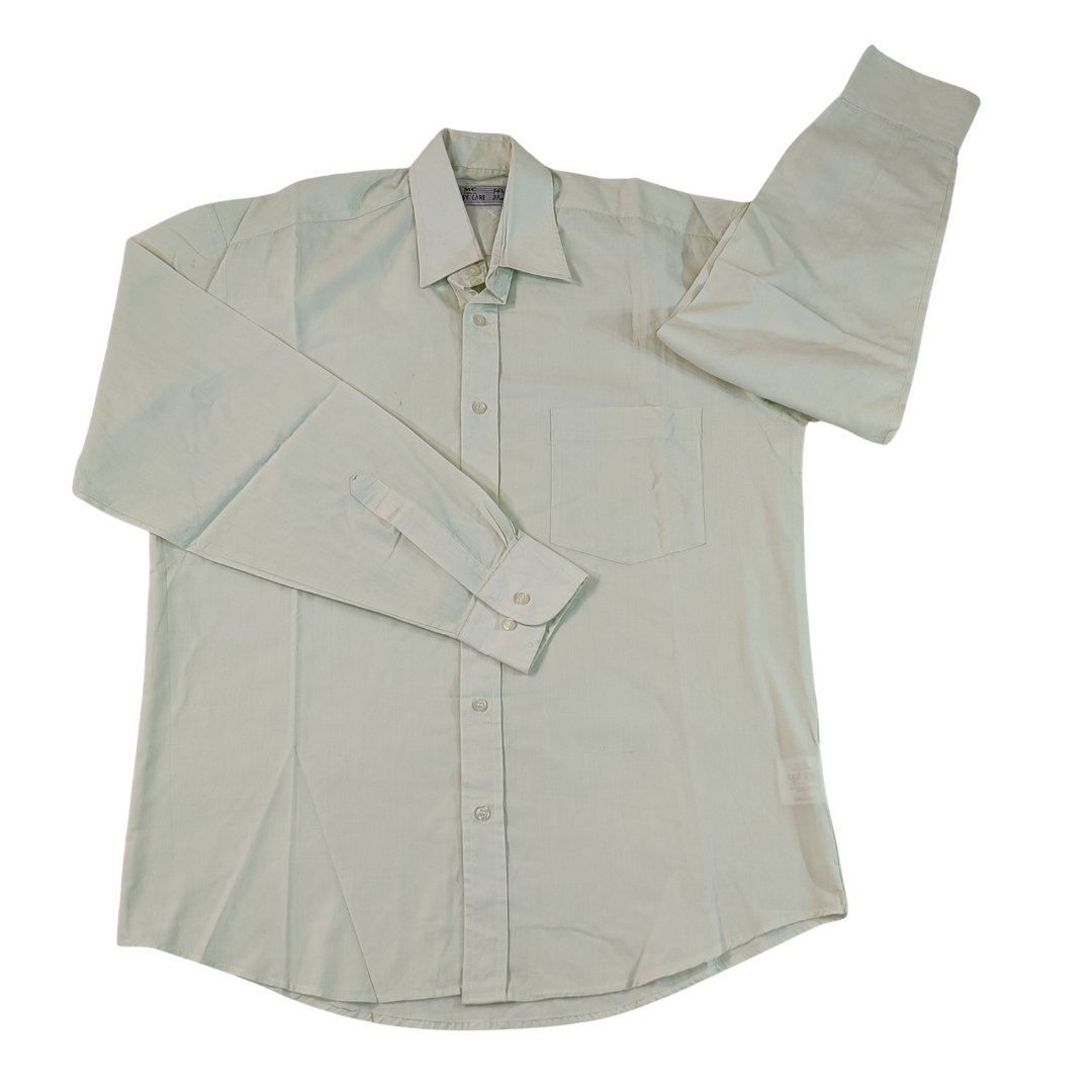 Small - Easy Care Men Light Green Long Sleeves Shirt