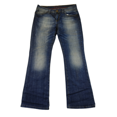 Waist 31 (Short) - Bigstar Blue Wash Ripped Straight Jeans