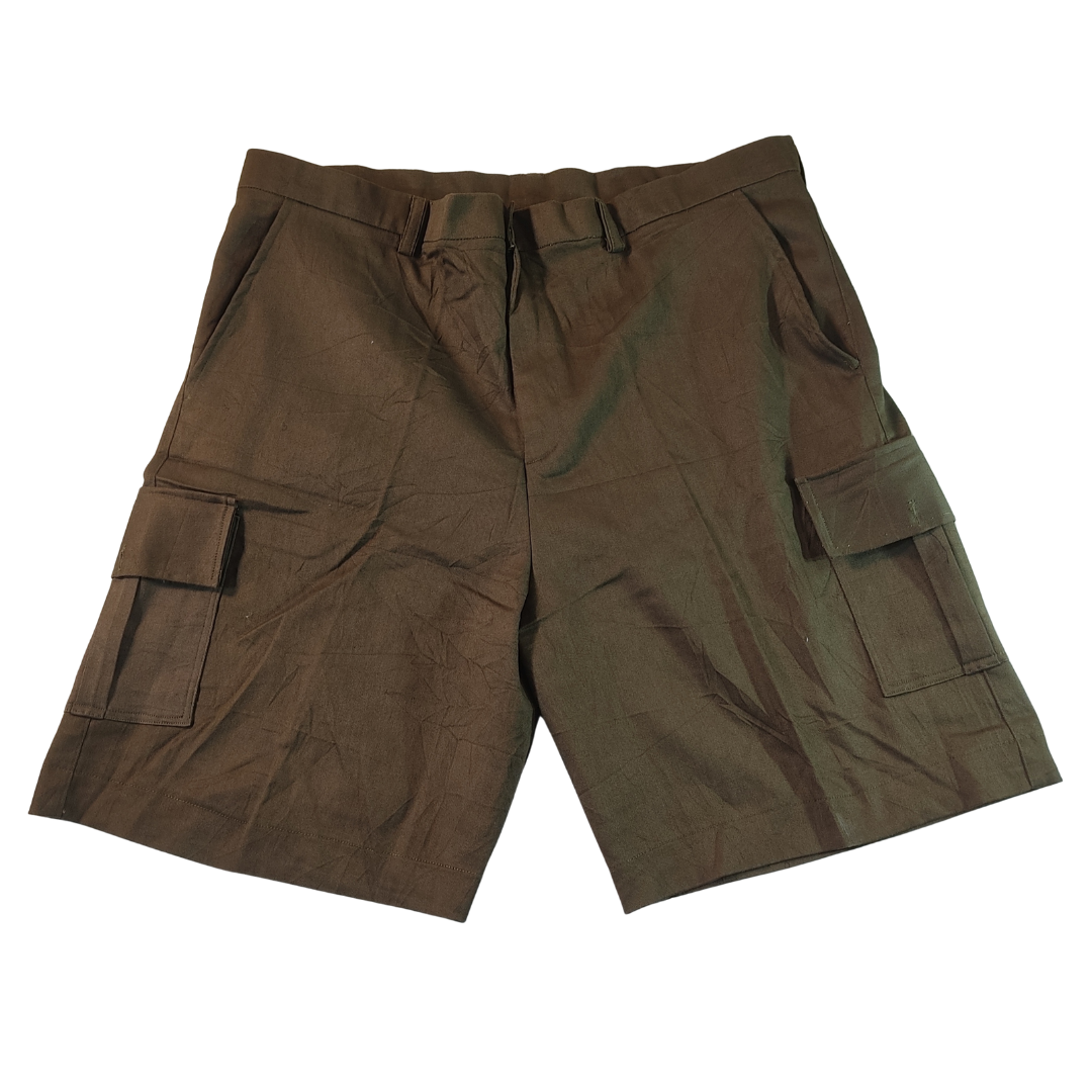 Custom Made Straight Fit Cargo Shorts - Olive Green