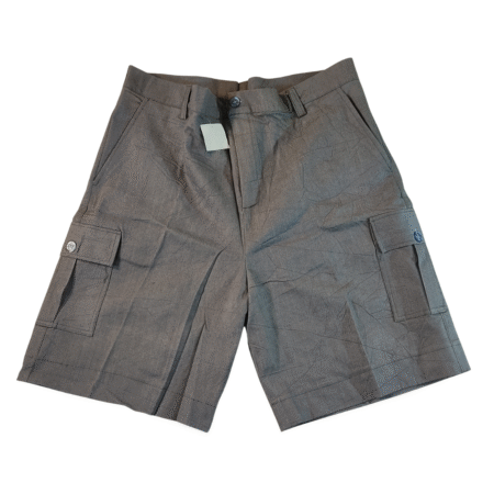 Custom Made Straight Fit Cargo Shorts - Grey