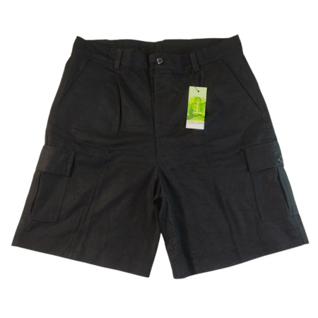 Custom Made Straight Fit Cargo Shorts - Black