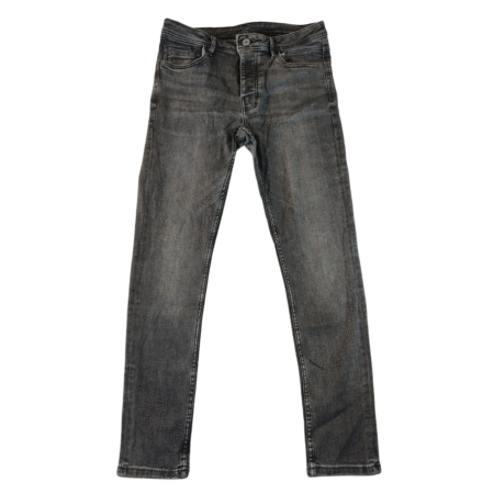 Large - Denim Co Grey Stretchy Skinny Mens Jeans