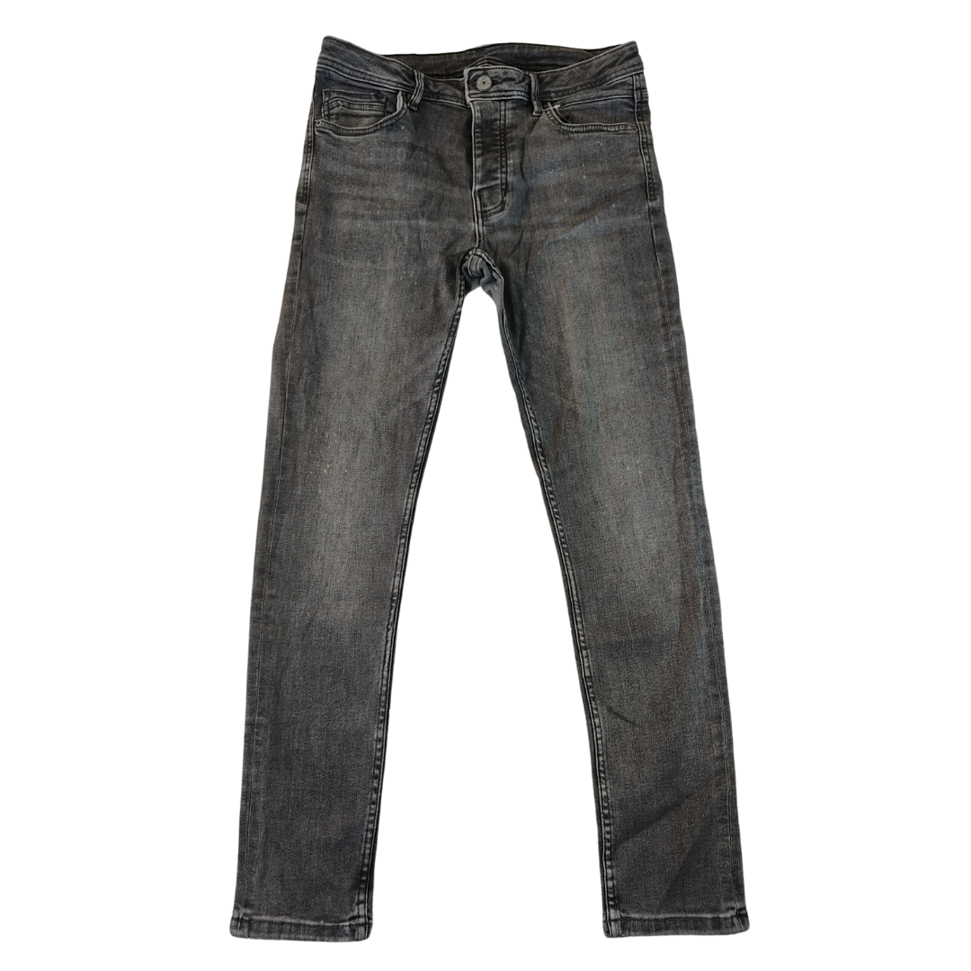 Large - Denim Co Grey Stretchy Skinny Mens Jeans