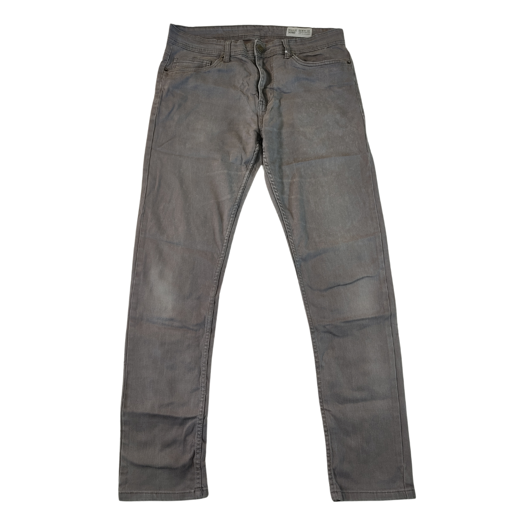 Medium - Denim Co Grey Stretchy Skinny Mens Jeans