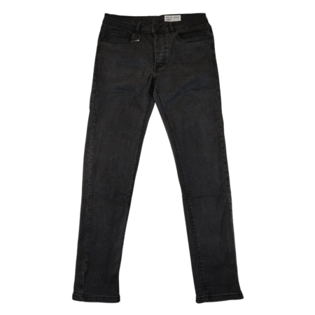 Small - Denim Co Black Wash Stretchy Skinny Mens Jeans