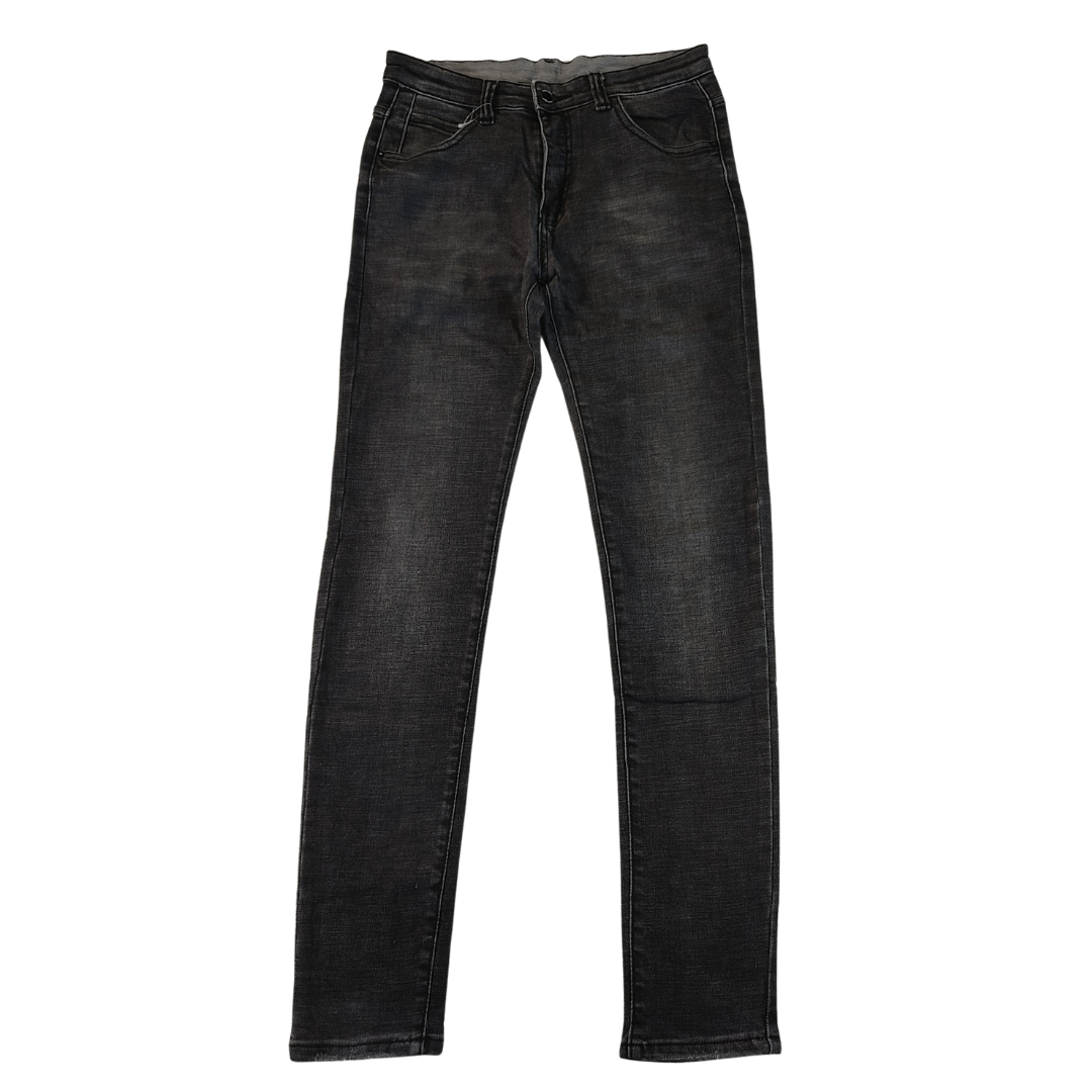 Small - Denim Black Wash Stretchy Skinny Mens Jeans