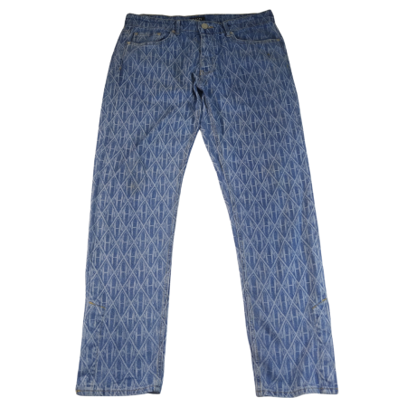 Medium - Boohoo Man Patterned Side Botton Straight Leg Mens Jeans