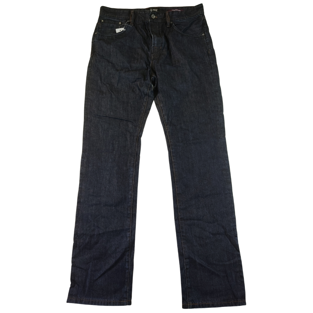 Large -Jeff Banks Blue Straight Leg Mens Jeans(Long)