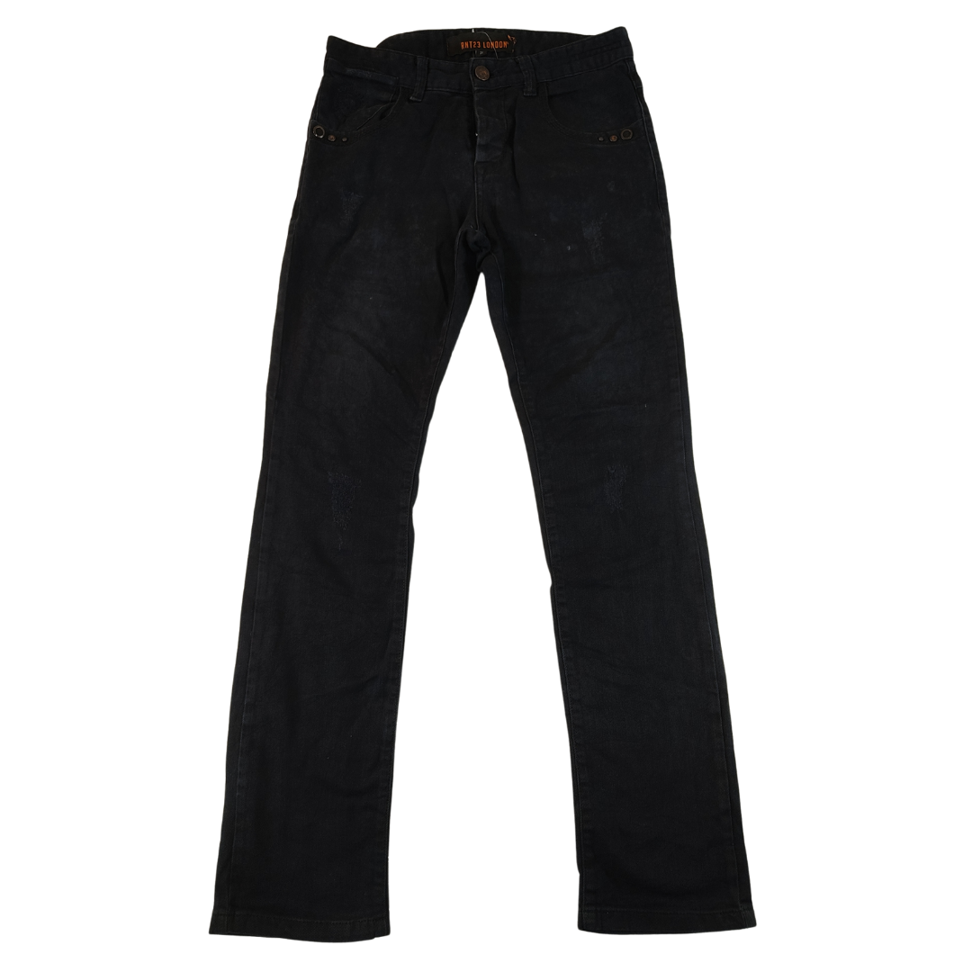 Medium - RNT23 Black Straight Leg Mens Jeans